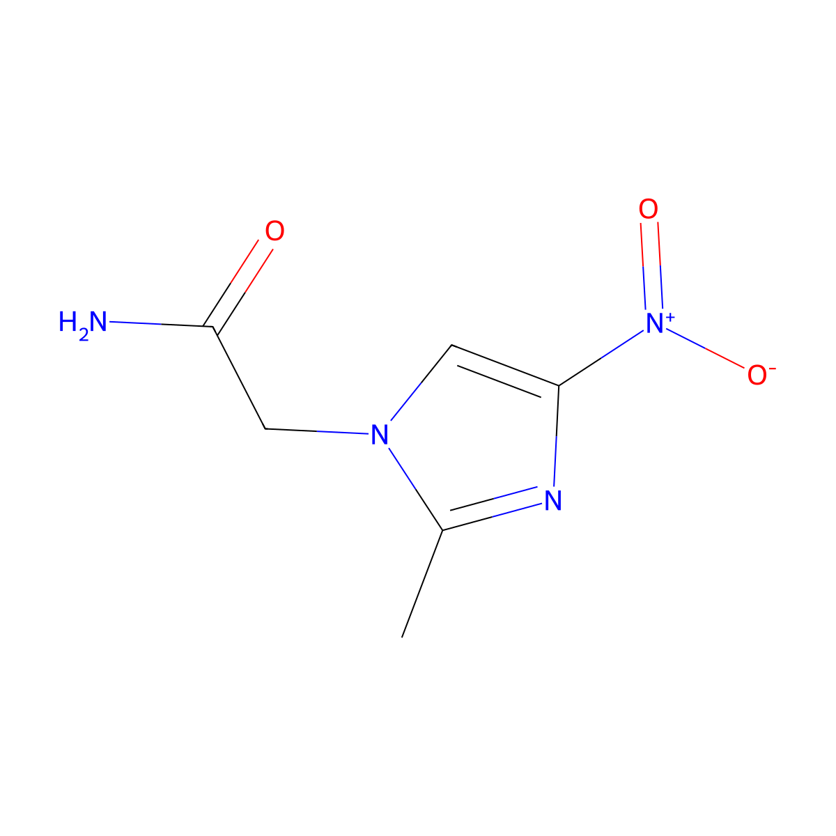 2-(2-methyl-4-nitro-1H-imidazol-1-yl)acetamide molecular structure, CAS 120799-99-7