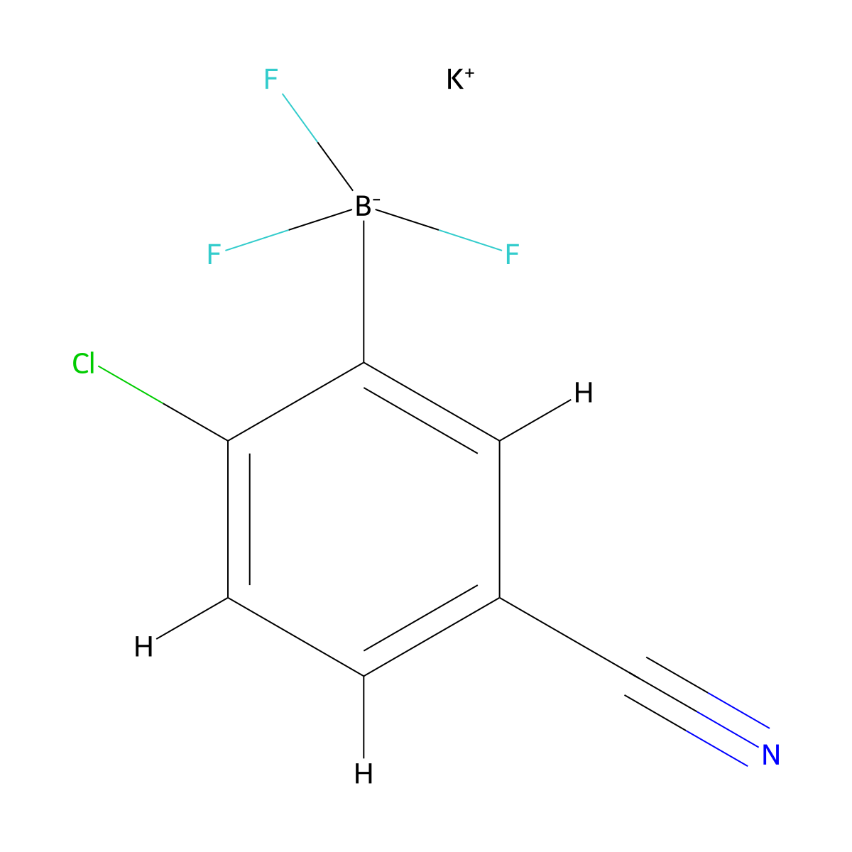Potassium (2-chloro-5-cyanophenyl)trifluoroboranuide molecular structure, CAS 1207999-28-7