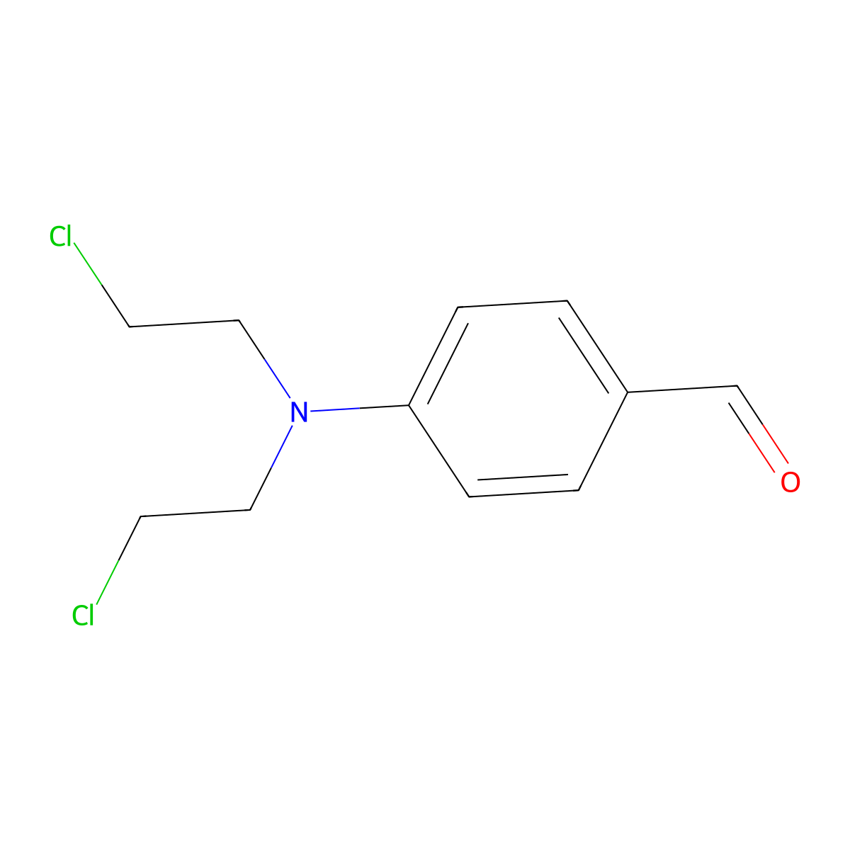 4-(Bis(2-chloroethyl)amino)benzaldehyde molecular structure, CAS 1208-03-3