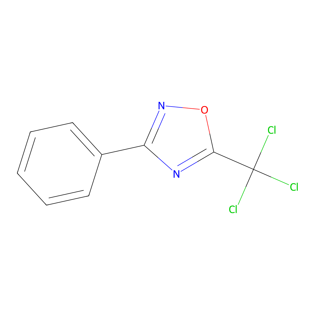 1,2,4-Oxadiazole, 3-phenyl-5-trichloromethyl- molecular structure, CAS 1208-05-5