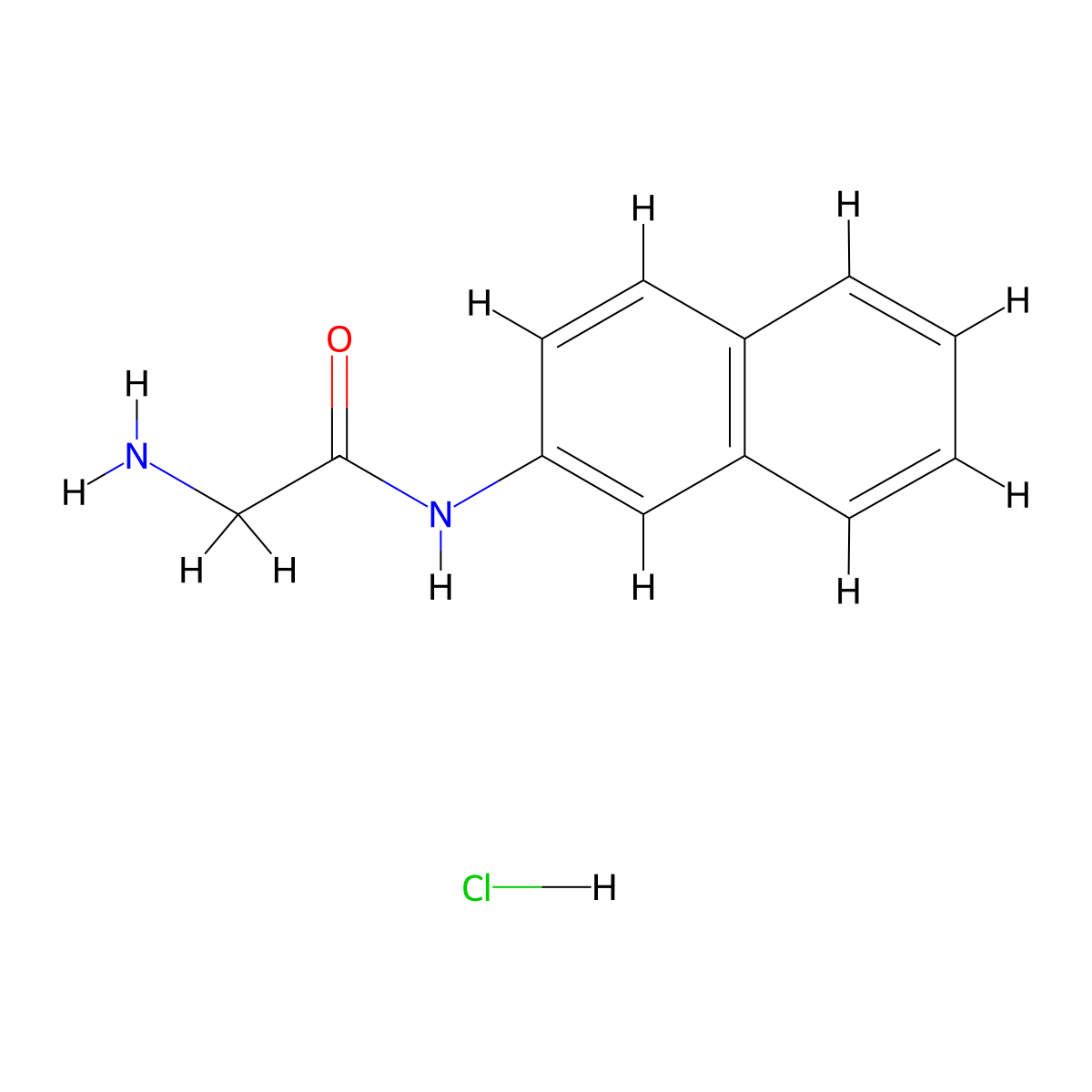 2-Amino-N-2-naphthylacetamide monohydrochloride molecular structure, CAS 1208-12-4