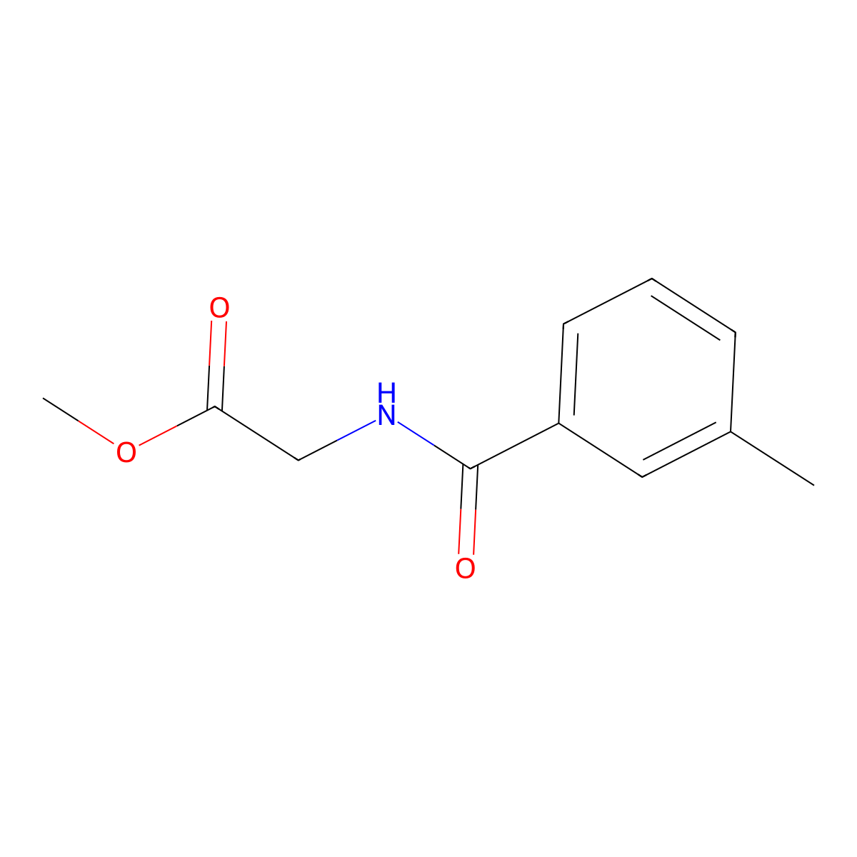 Methyl 2-[(3-methylphenyl)formamido]acetate molecular structure, CAS 1208-15-7