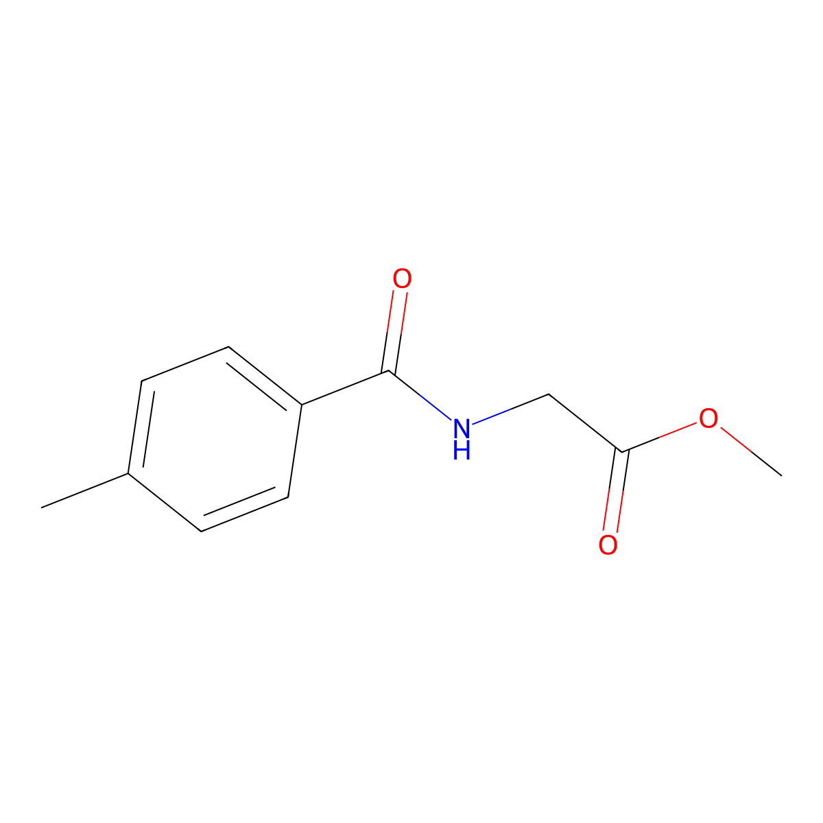 Methyl [(4-methylbenzoyl)amino]acetate molecular structure, CAS 1208-23-7