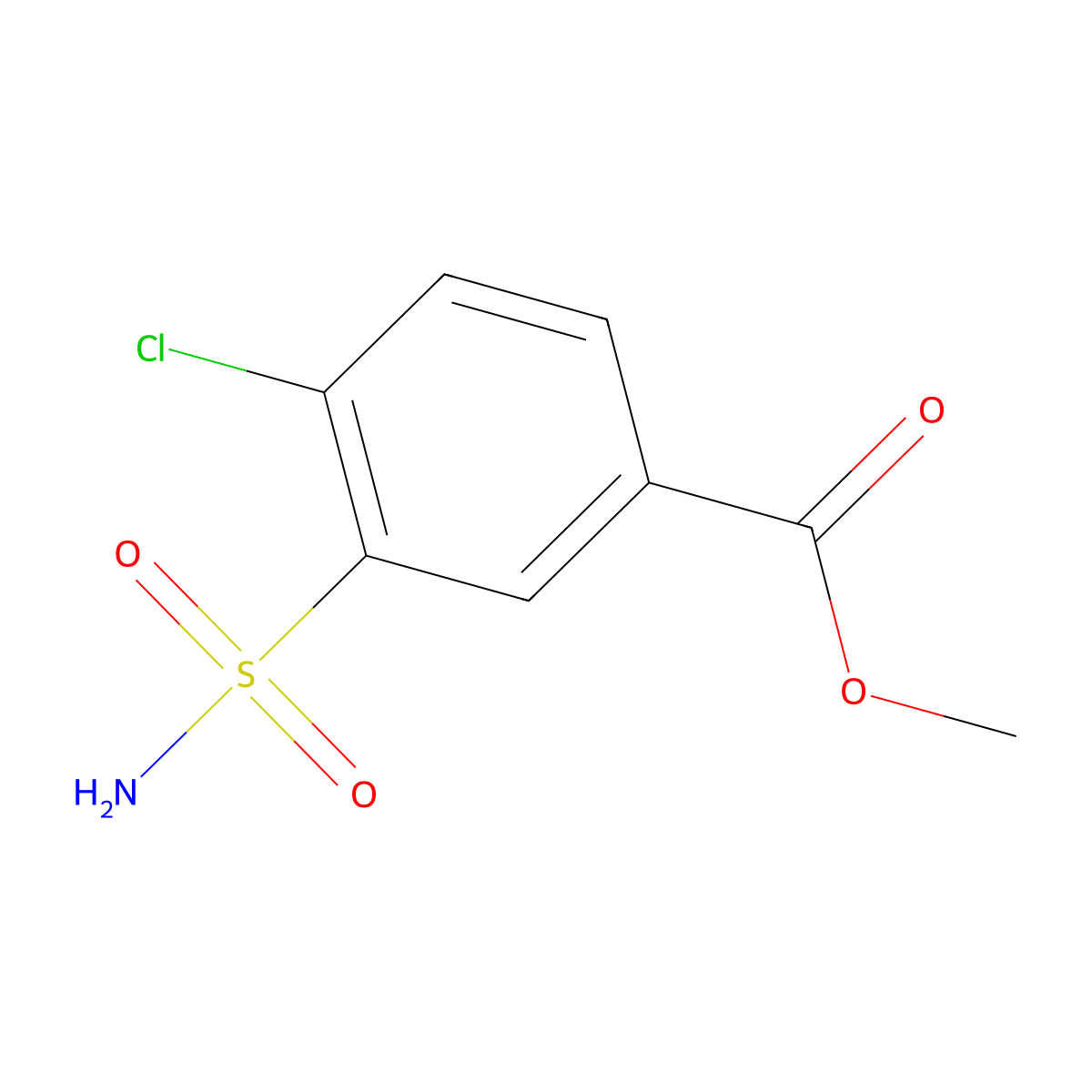 Methyl 4-chloro-3-sulfamoylbenzoate molecular structure, CAS 1208-40-8
