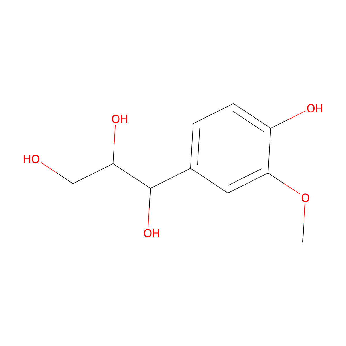 Guaiacylglycerol molecular structure, CAS 1208-42-0
