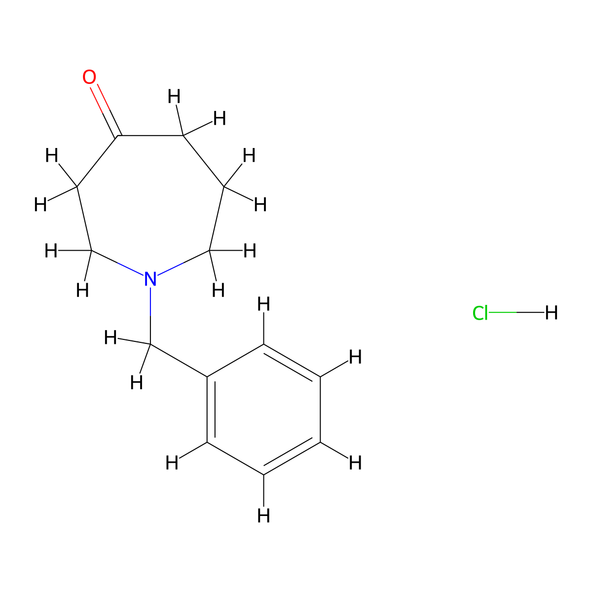 1-Benzylazepan-4-one hydrochloride molecular structure, CAS 1208-76-0