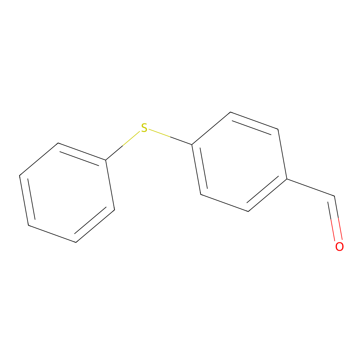 Benzaldehyde, p-phenylthio- molecular structure, CAS 1208-88-4