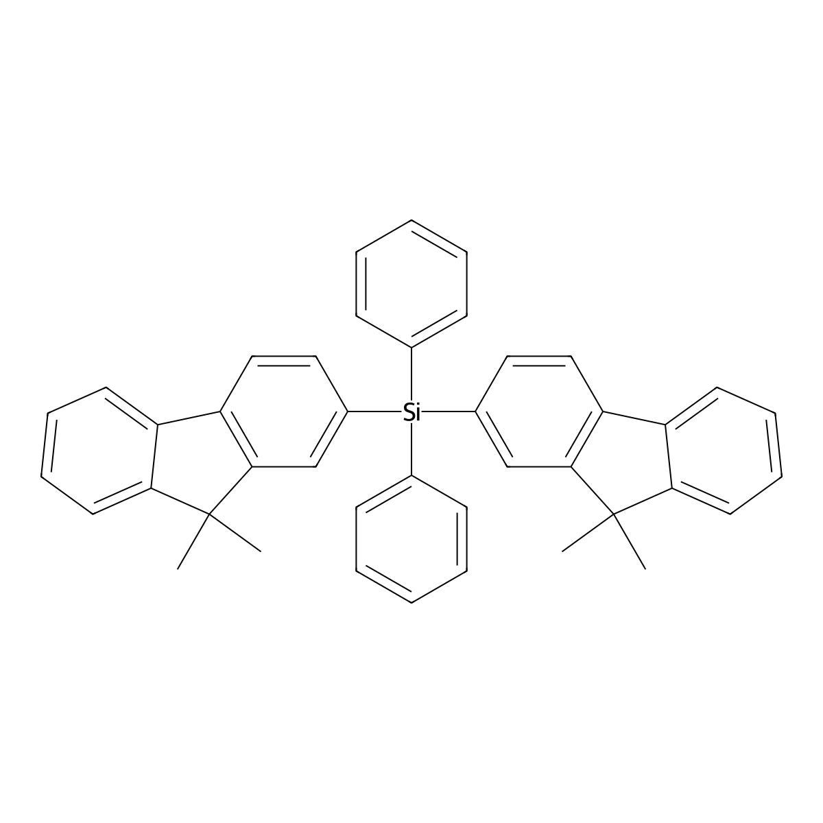 Bis(9,9-dimethyl-9H-fluoren-2-YL)diphenylsilane molecular structure, CAS 1208005-83-7