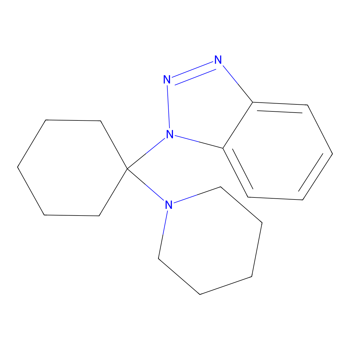 1-[1-(piperidin-1-yl)cyclohexyl]-1H-1,2,3-benzotriazole molecular structure, CAS 120802-88-2