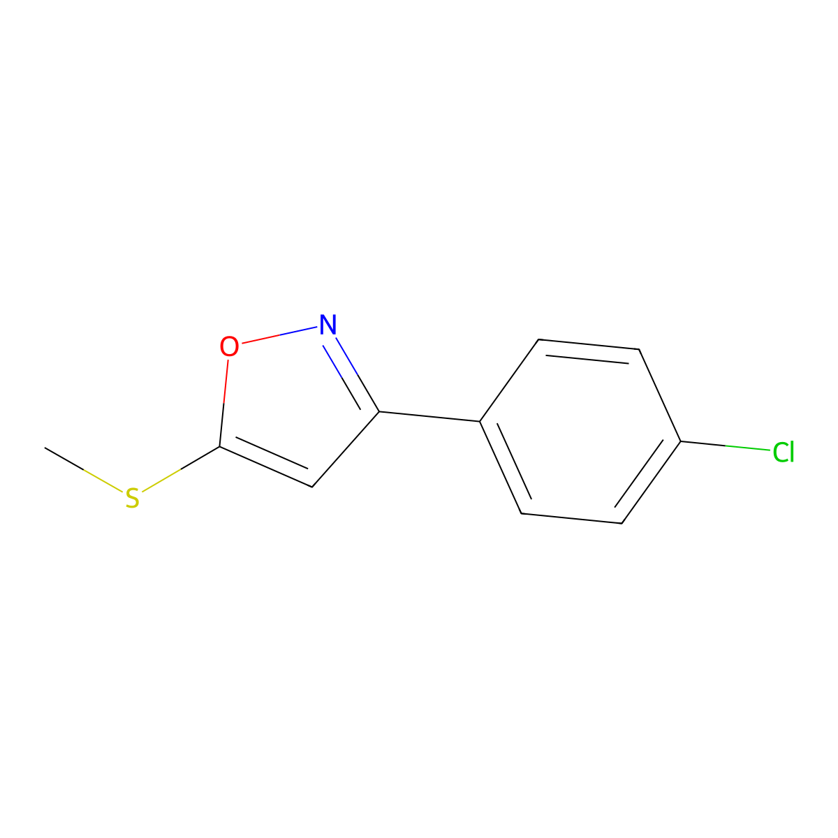 3-(4-Chlorophenyl)-5-isoxazolyl methyl sulfide molecular structure, CAS 120803-07-8