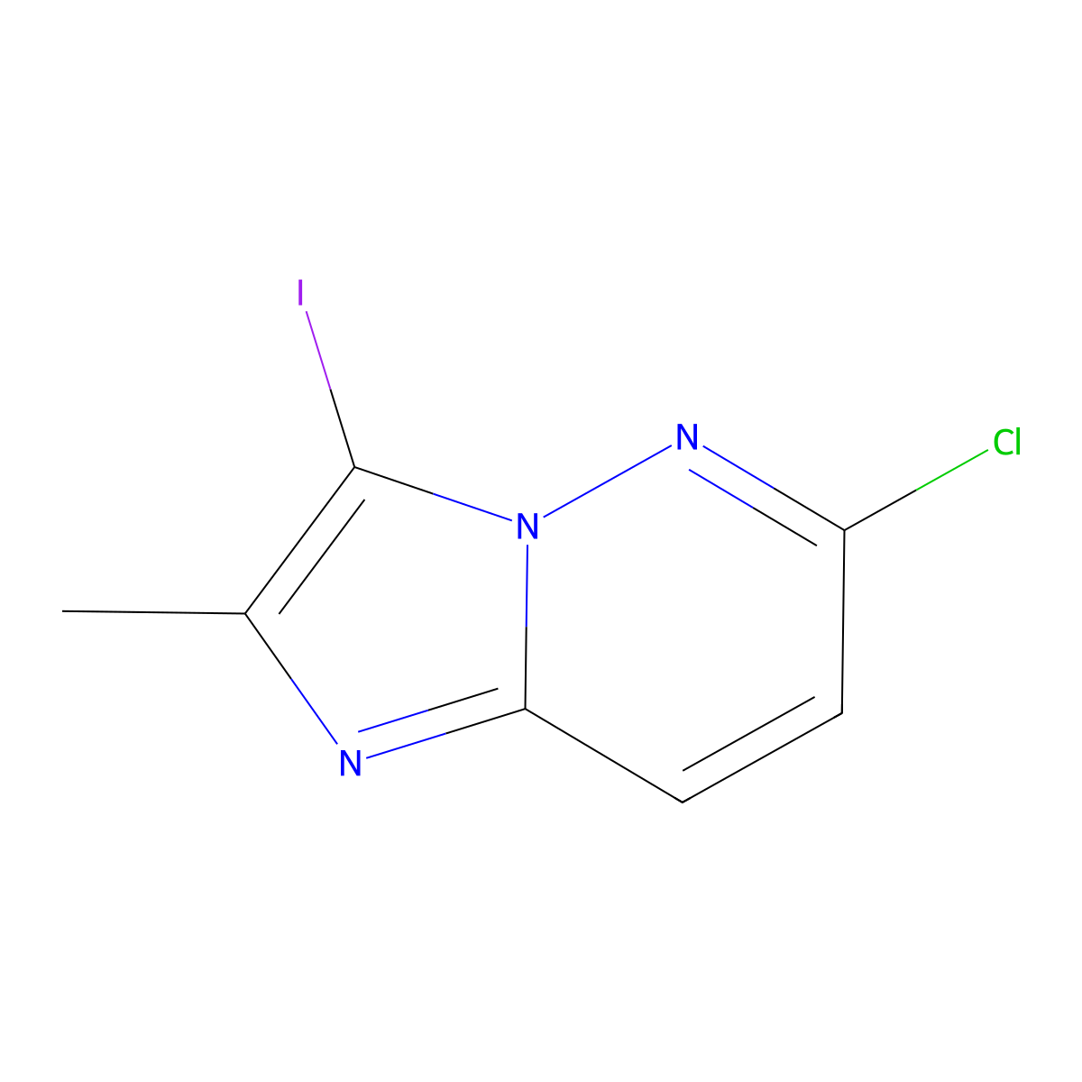 6-Chloro-3-iodo-2-methylimidazo[1,2-b]pyridazine molecular structure, CAS 1208069-55-9