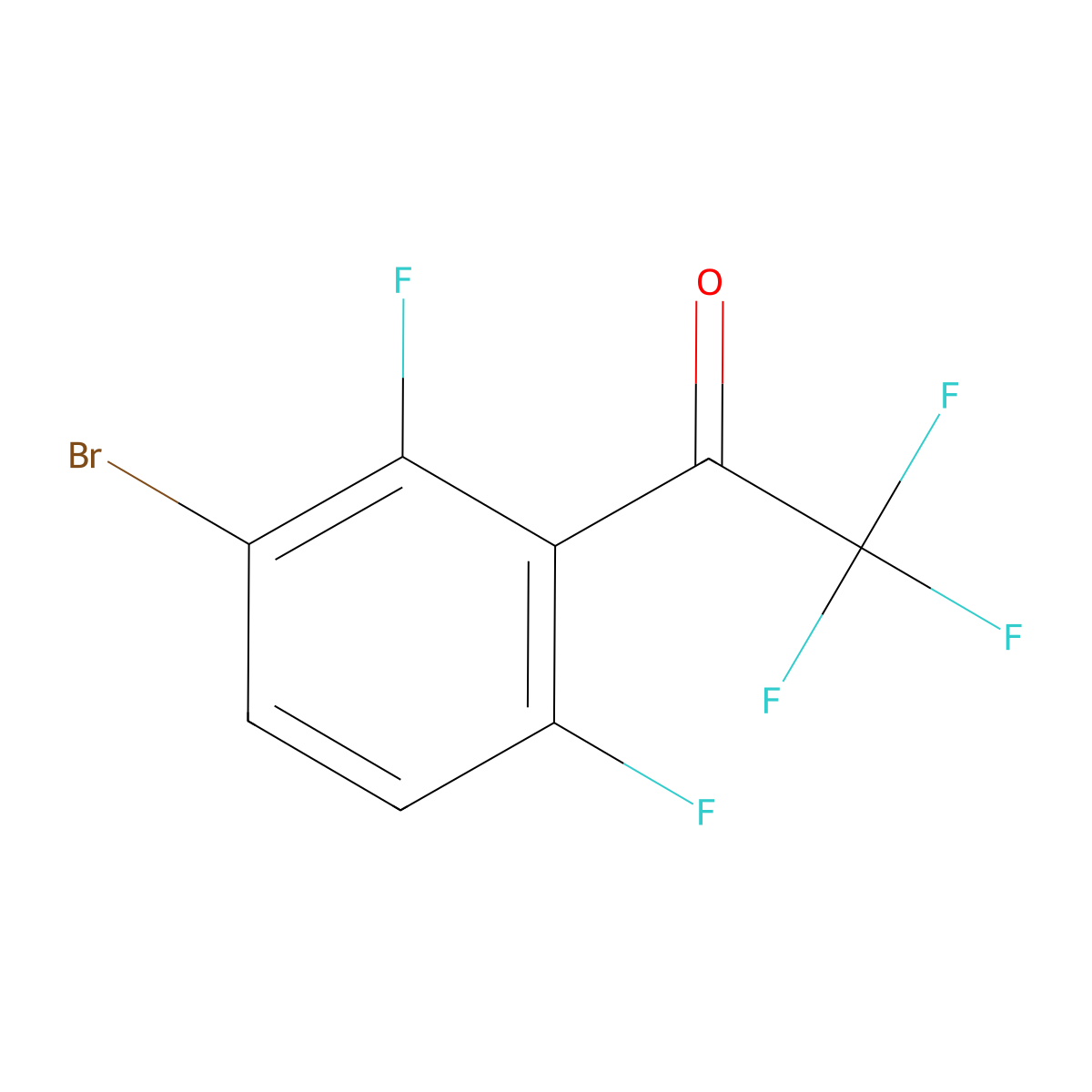 3'-Bromo-2',6'-difluoro-2,2,2-trifluoroacetophenone molecular structure, CAS 1208074-69-4