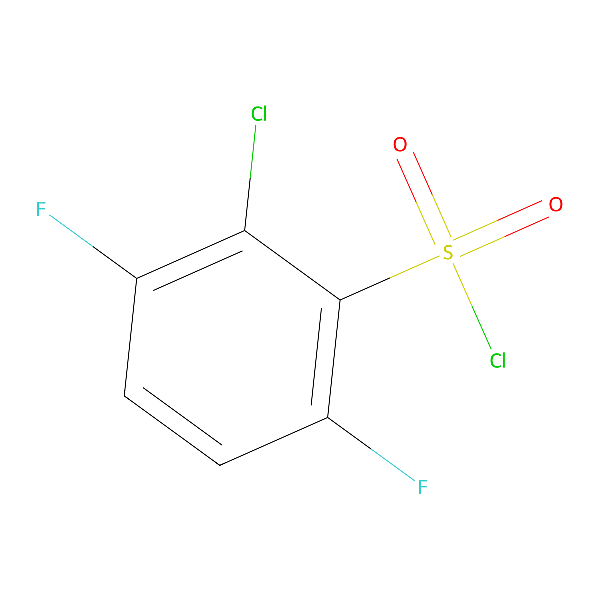 2-Chloro-3,6-difluorobenzenesulfonyl chloride molecular structure, CAS 1208074-71-8
