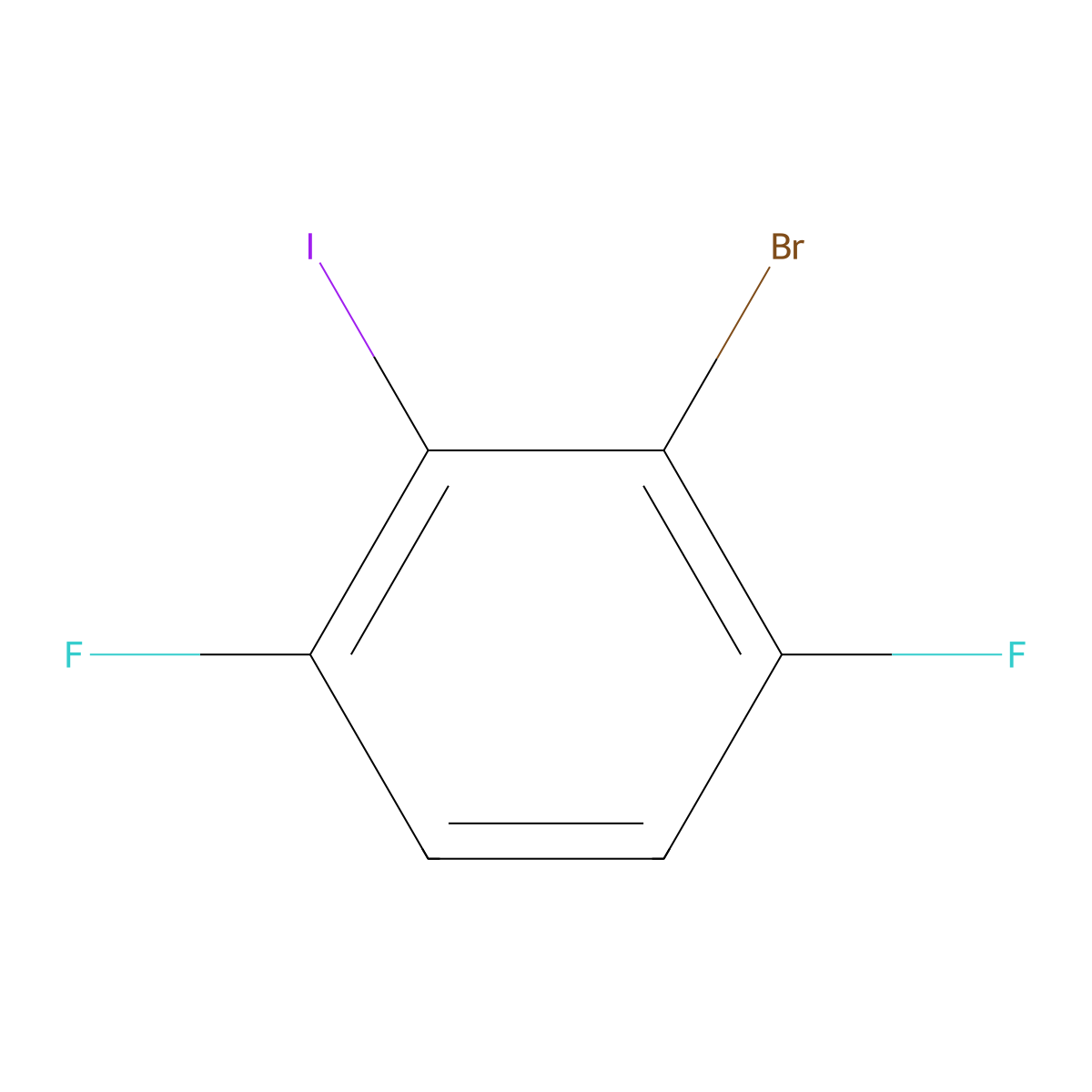 2-Bromo-3,6-difluoroiodobenzene molecular structure, CAS 1208074-72-9