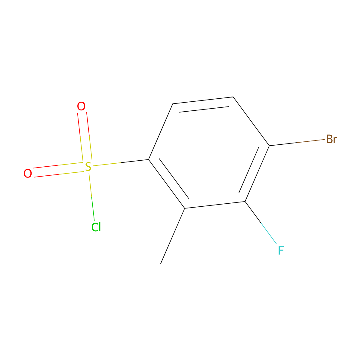 4-Bromo-3-fluoro-2-methylbenzenesulfonyl chloride molecular structure, CAS 1208074-74-1