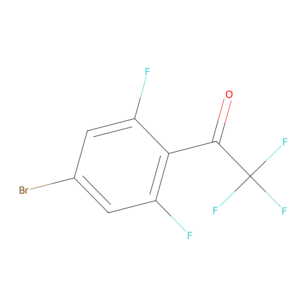 1-(4-Bromo-2,6-difluorophenyl)-2,2,2-trifluoroethan-1-one molecular structure, CAS 1208074-78-5