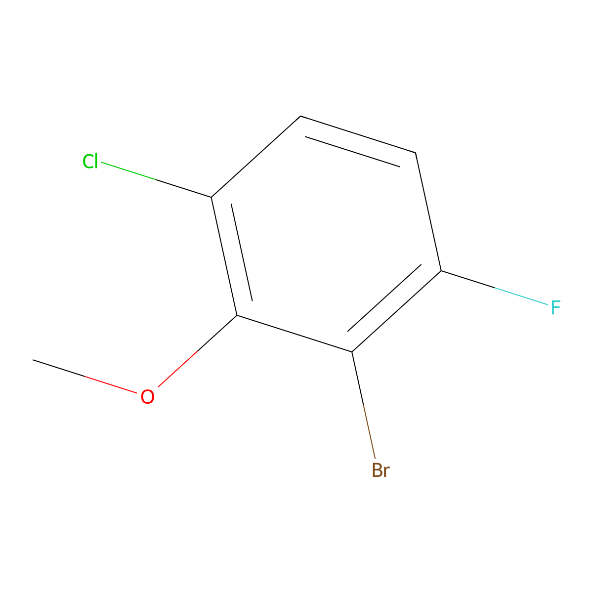 2-Bromo-4-chloro-1-fluoro-3-methoxybenzene molecular structure, CAS 1208074-84-3