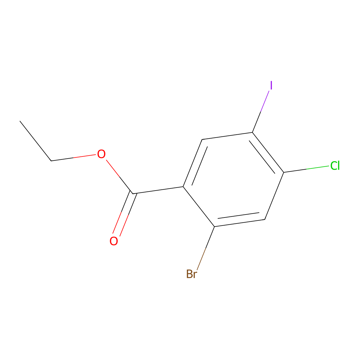 Ethyl 2-Bromo-4-chloro-5-iodobenzoate molecular structure, CAS 1208074-86-5