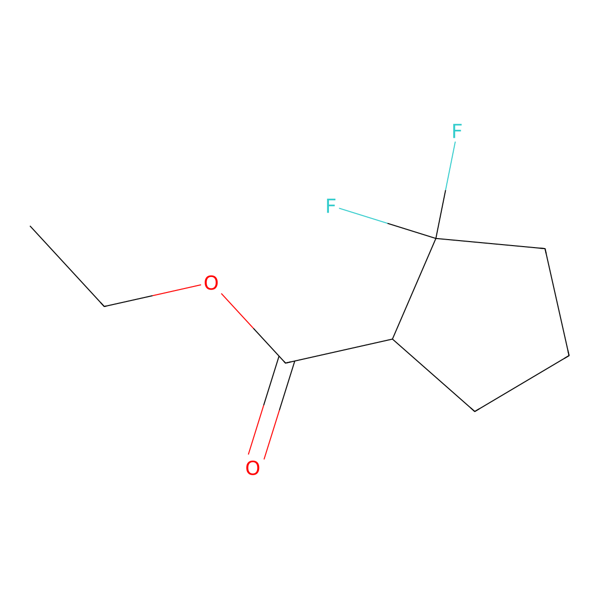 Ethyl 2,2-Difluorocyclopentanecarboxylate molecular structure, CAS 1208074-87-6