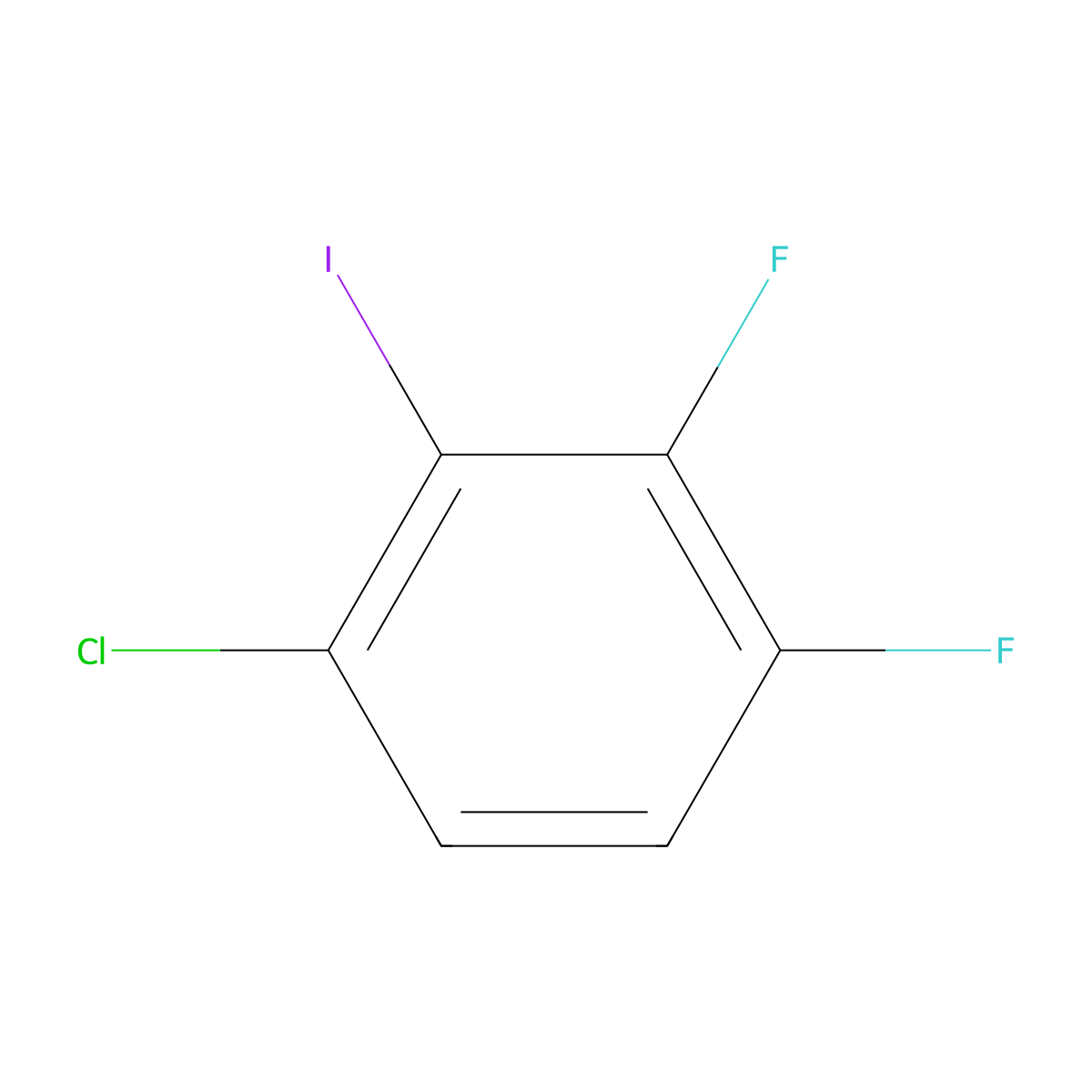 1-Chloro-3,4-difluoro-2-iodobenzene molecular structure, CAS 1208074-94-5