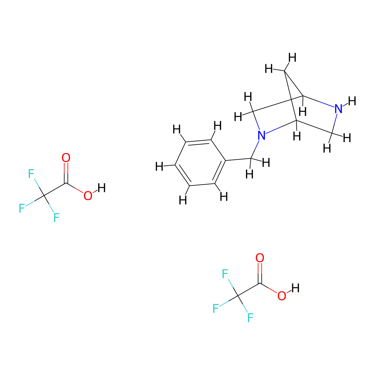 (1S,4S)-2-Benzyl-2,5-diazabicyclo[2.2.1]heptane ditrifluoroacetic acid molecular structure, CAS 1208074-95-6