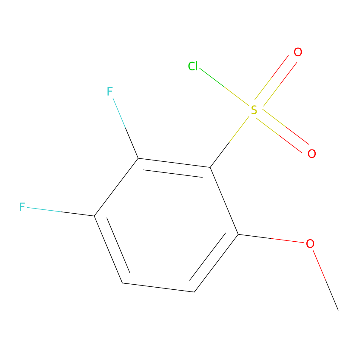 2,3-Difluoro-6-methoxybenzenesulfonyl chloride molecular structure, CAS 1208074-96-7