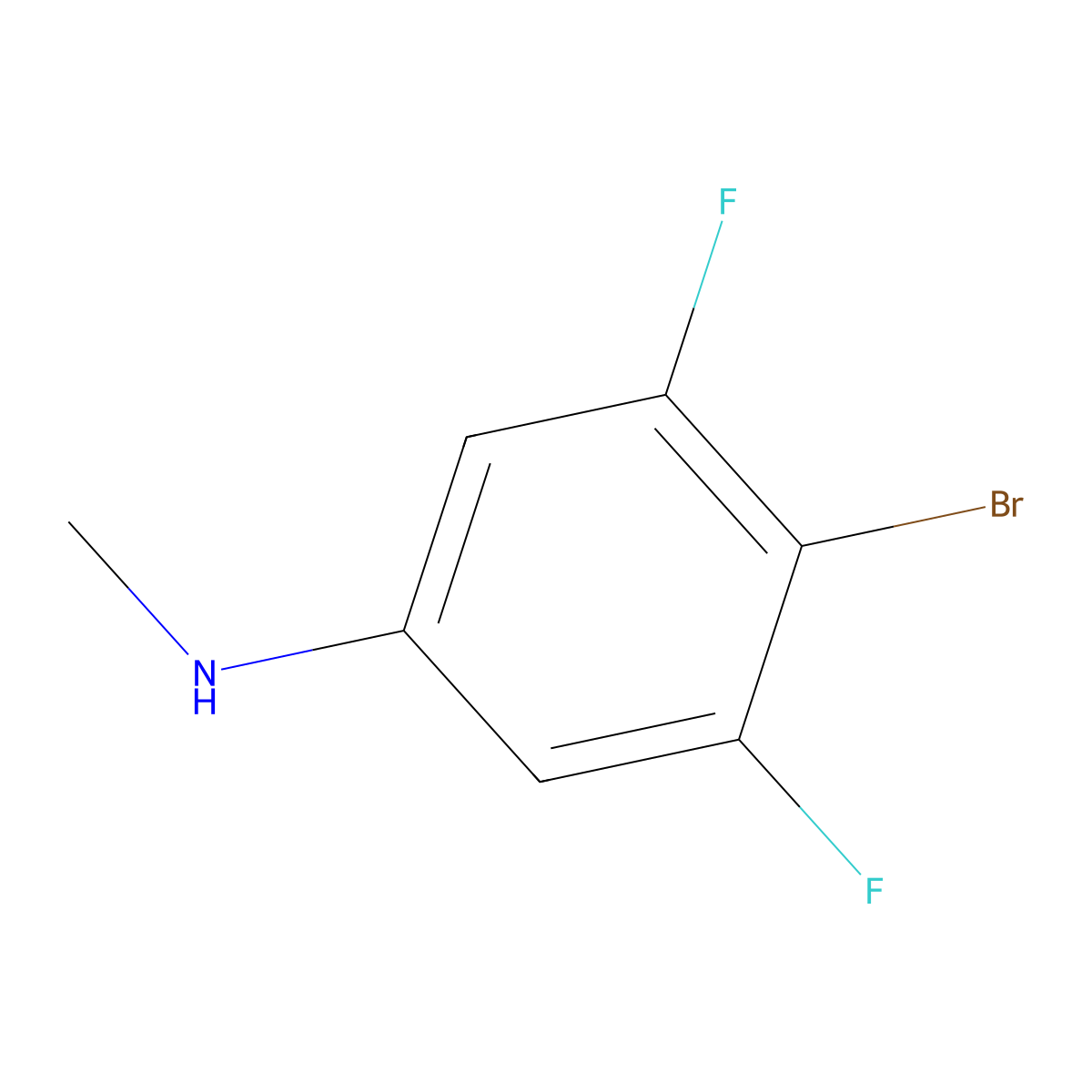 4-Bromo-3,5-difluoro-N-methylaniline molecular structure, CAS 1208075-11-9
