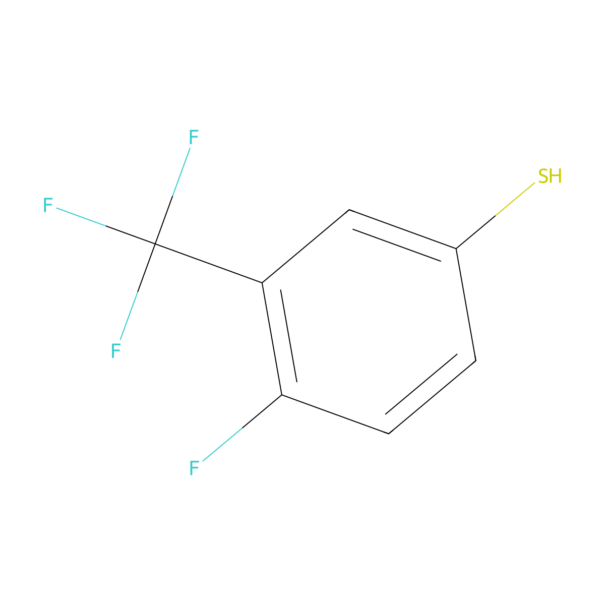 4-Fluoro-3-trifluoromethylbenzenethiol molecular structure, CAS 1208075-20-0