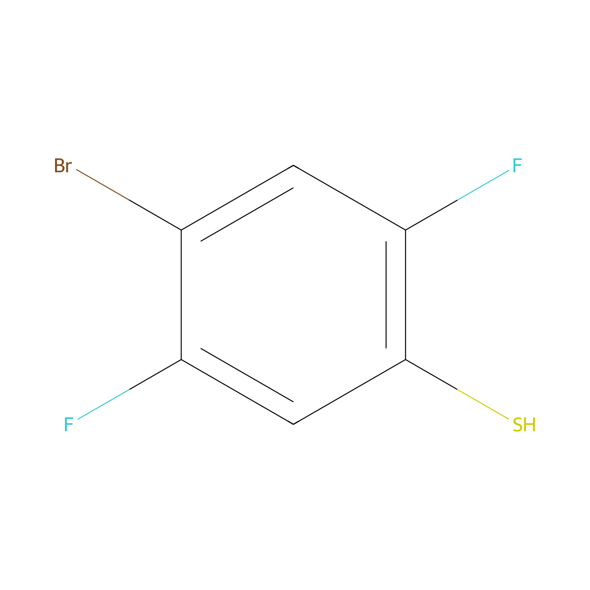 4-Bromo-2,5-difluorobenzene-1-thiol molecular structure, CAS 1208075-22-2