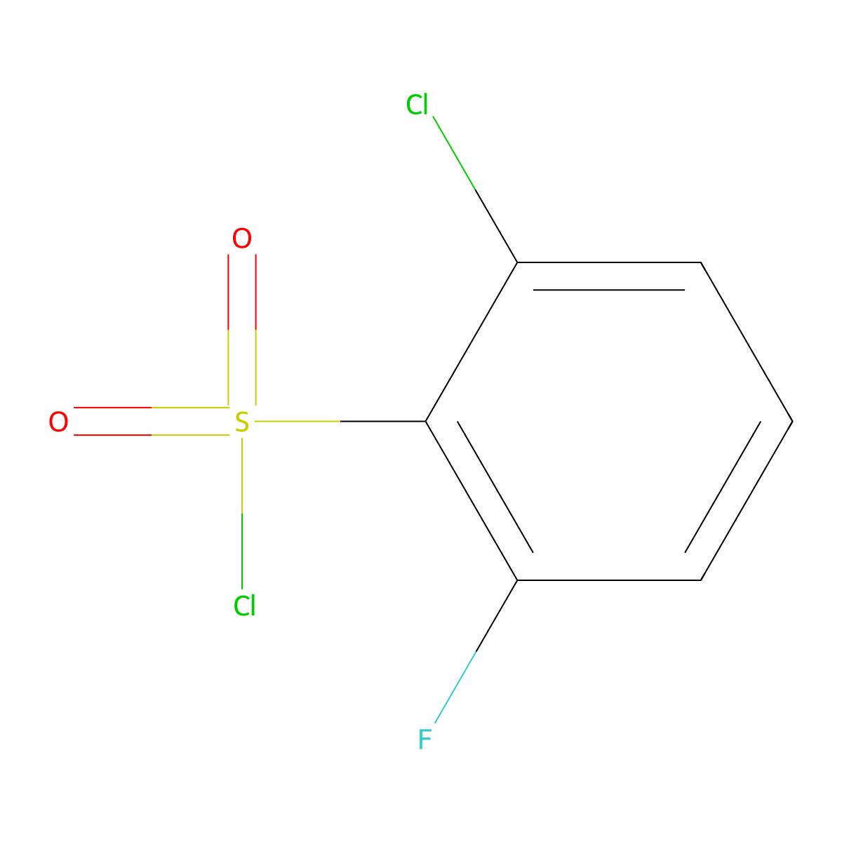 2-Chloro-6-fluorobenzene-1-sulfonyl chloride molecular structure, CAS 1208075-25-5