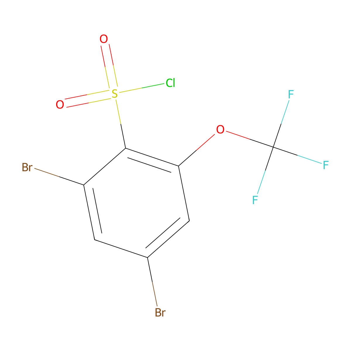 2,4-Dibromo-6-(trifluoromethoxy)benzene-1-sulfonyl chloride molecular structure, CAS 1208075-27-7