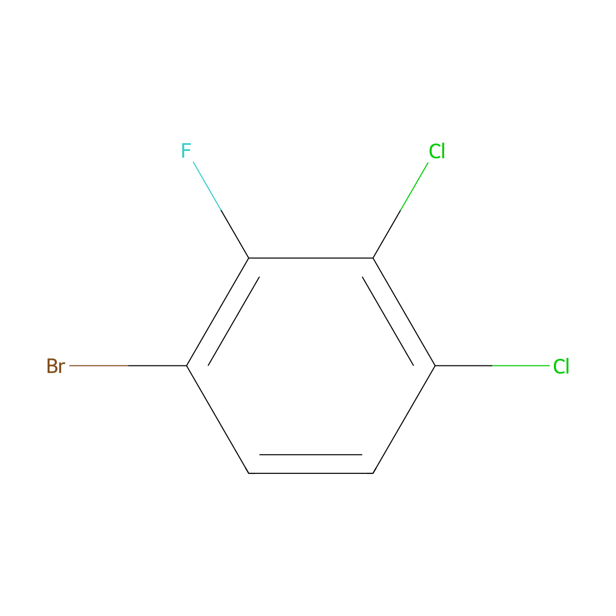 1-Bromo-3,4-dichloro-2-fluorobenzene molecular structure, CAS 1208075-29-9