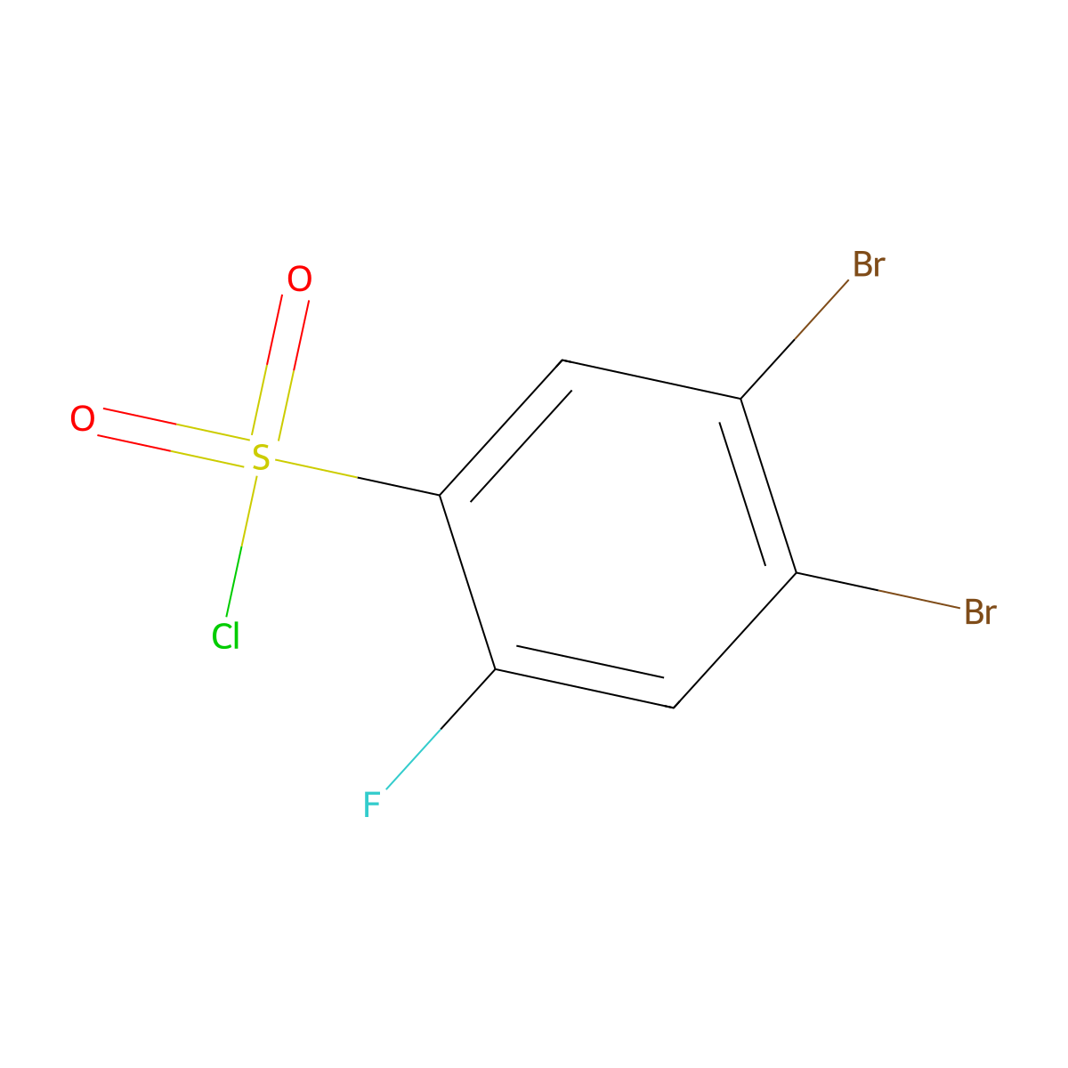 4,5-Dibromo-2-fluorobenzene-1-sulfonyl chloride molecular structure, CAS 1208075-38-0