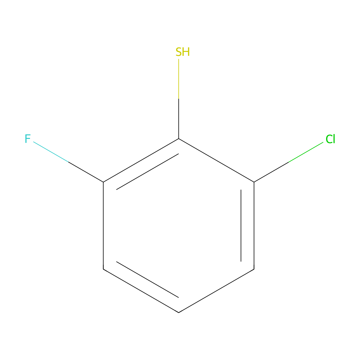 2-Chloro-6-fluorobenzenethiol molecular structure, CAS 1208075-39-1