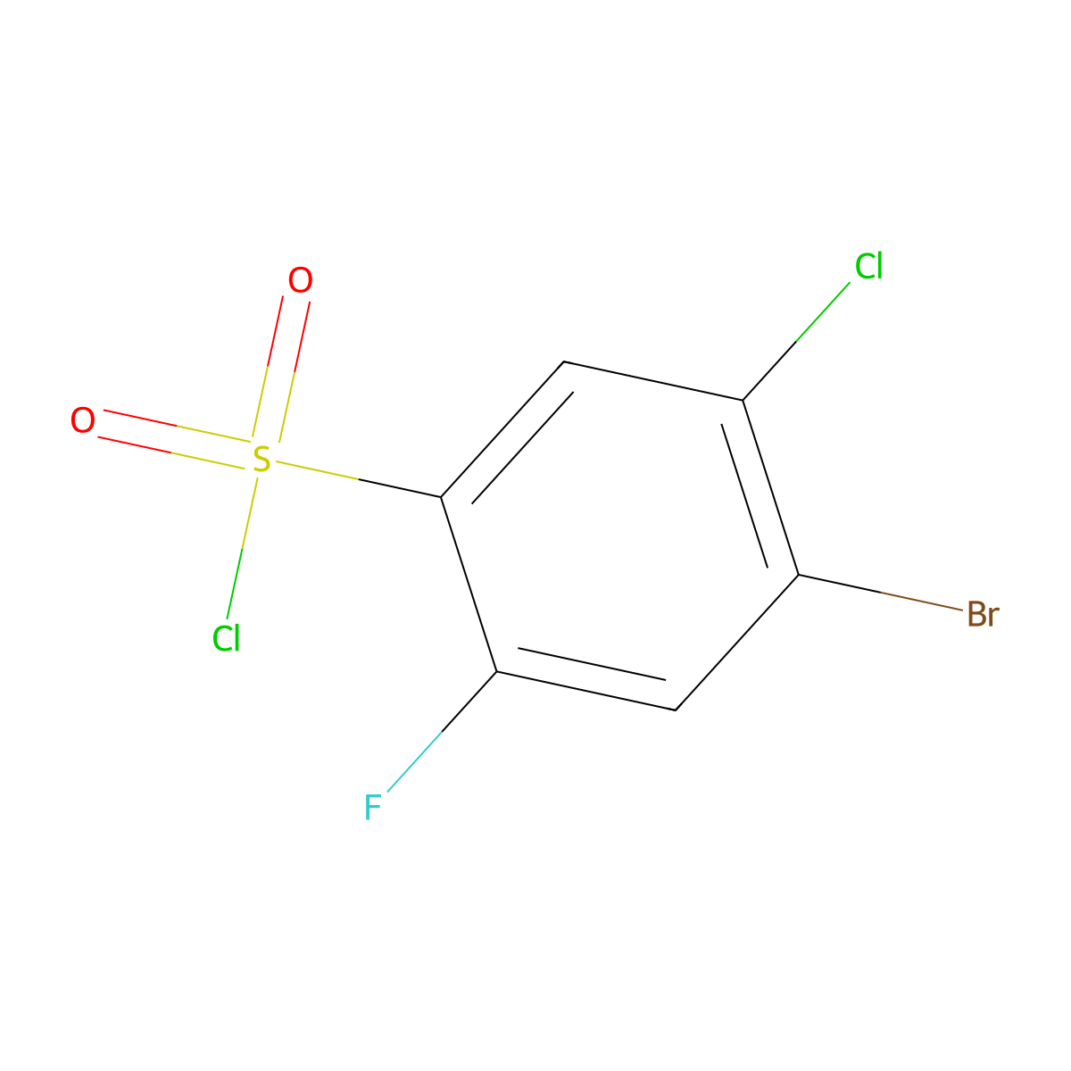 4-Bromo-5-chloro-2-fluorobenzenesulfonyl chloride molecular structure, CAS 1208075-41-5
