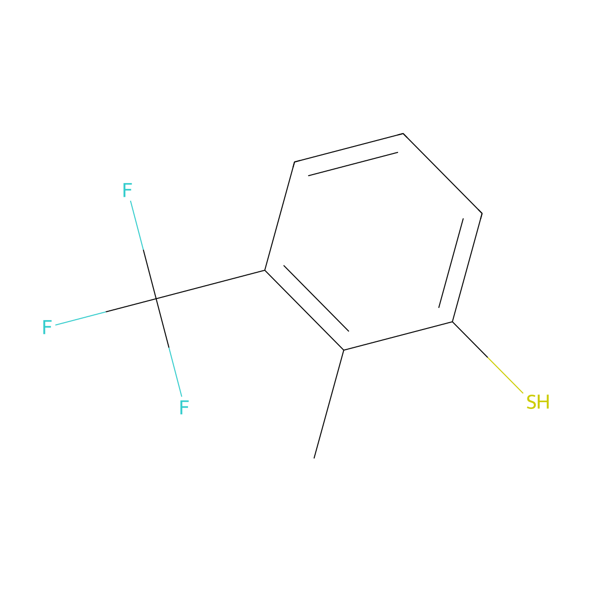 2-Methyl-3-trifluoromethylbenzenethiol molecular structure, CAS 1208075-42-6