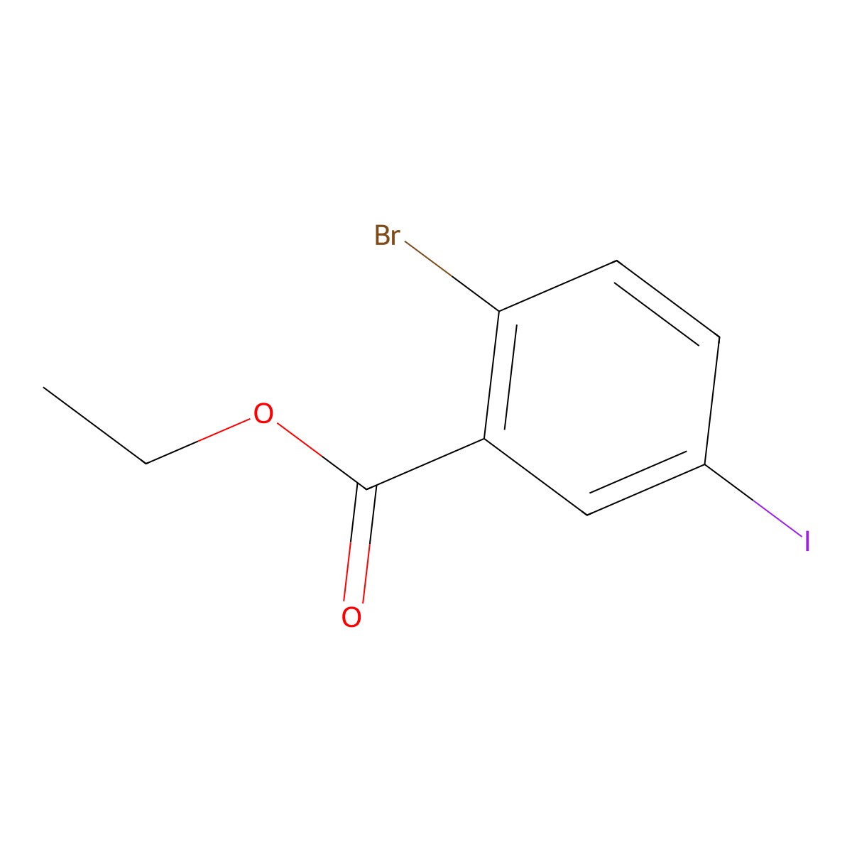 Ethyl 2-Bromo-5-iodobenzoate molecular structure, CAS 1208075-44-8