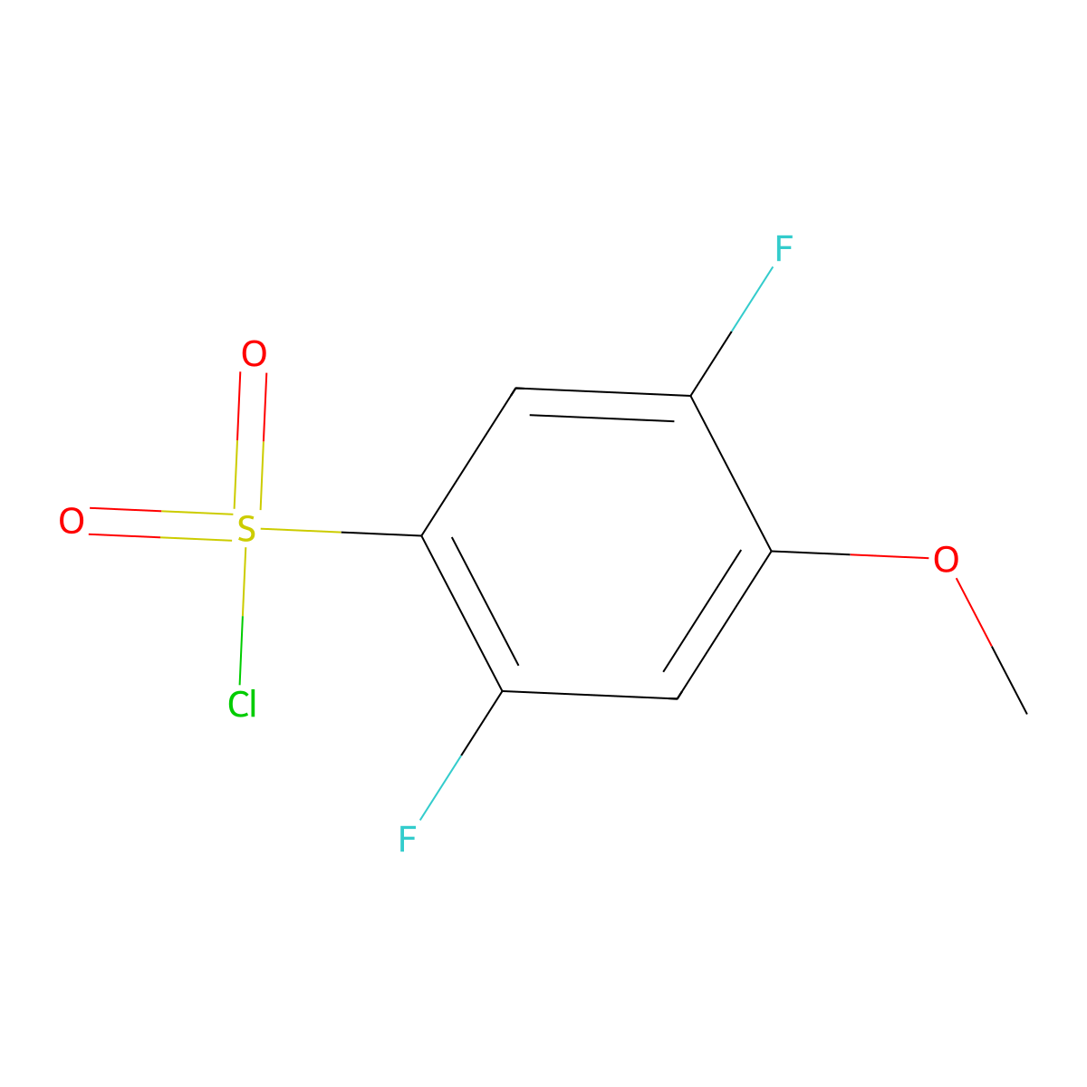 2,5-Difluoro-4-methoxybenzenesulfonyl chloride molecular structure, CAS 1208075-47-1