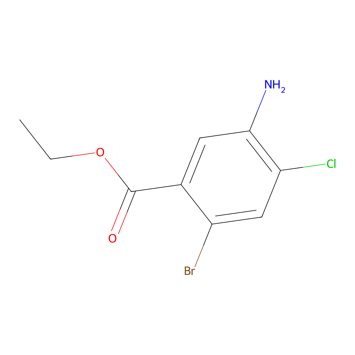 Ethyl 5-Amino-2-bromo-4-chlorobenzoate molecular structure, CAS 1208075-48-2