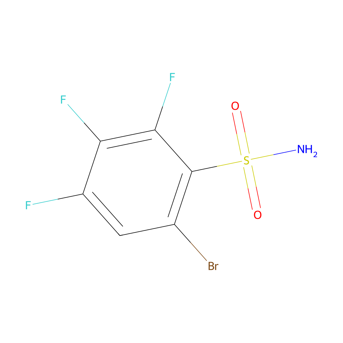 6-Bromo-2,3,4-trifluorobenzenesulfonamide molecular structure, CAS 1208075-49-3
