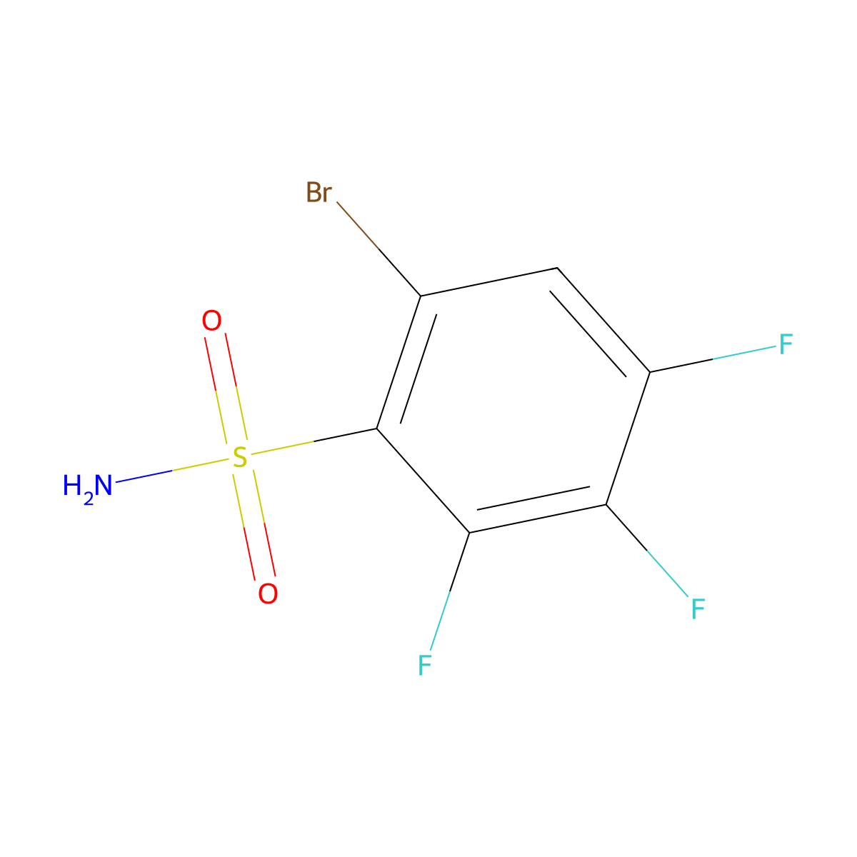 6-Bromo-2,3,4-trifluorobenzenesulfonamide molecular structure, CAS 1208075-49-3