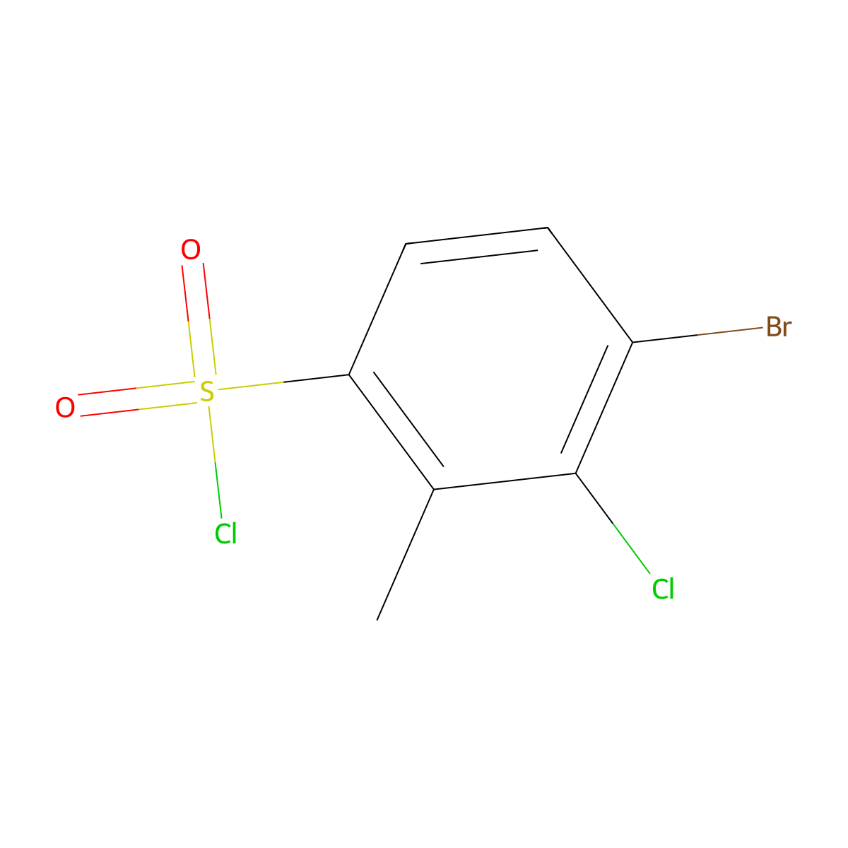 4-Bromo-3-chloro-2-methylbenzene-1-sulfonyl chloride molecular structure, CAS 1208075-53-9