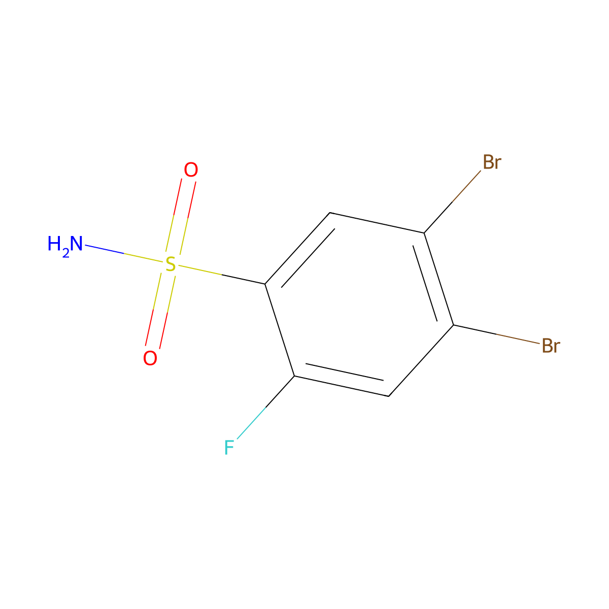 4,5-Dibromo-2-fluorobenzenesulfonamide molecular structure, CAS 1208075-54-0