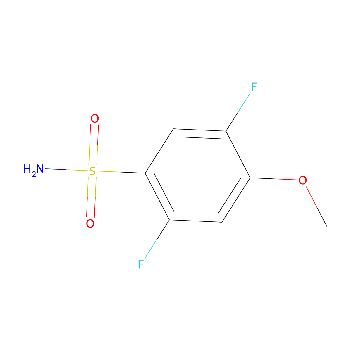 2,5-Difluoro-4-methoxybenzenesulfonamide molecular structure, CAS 1208075-55-1