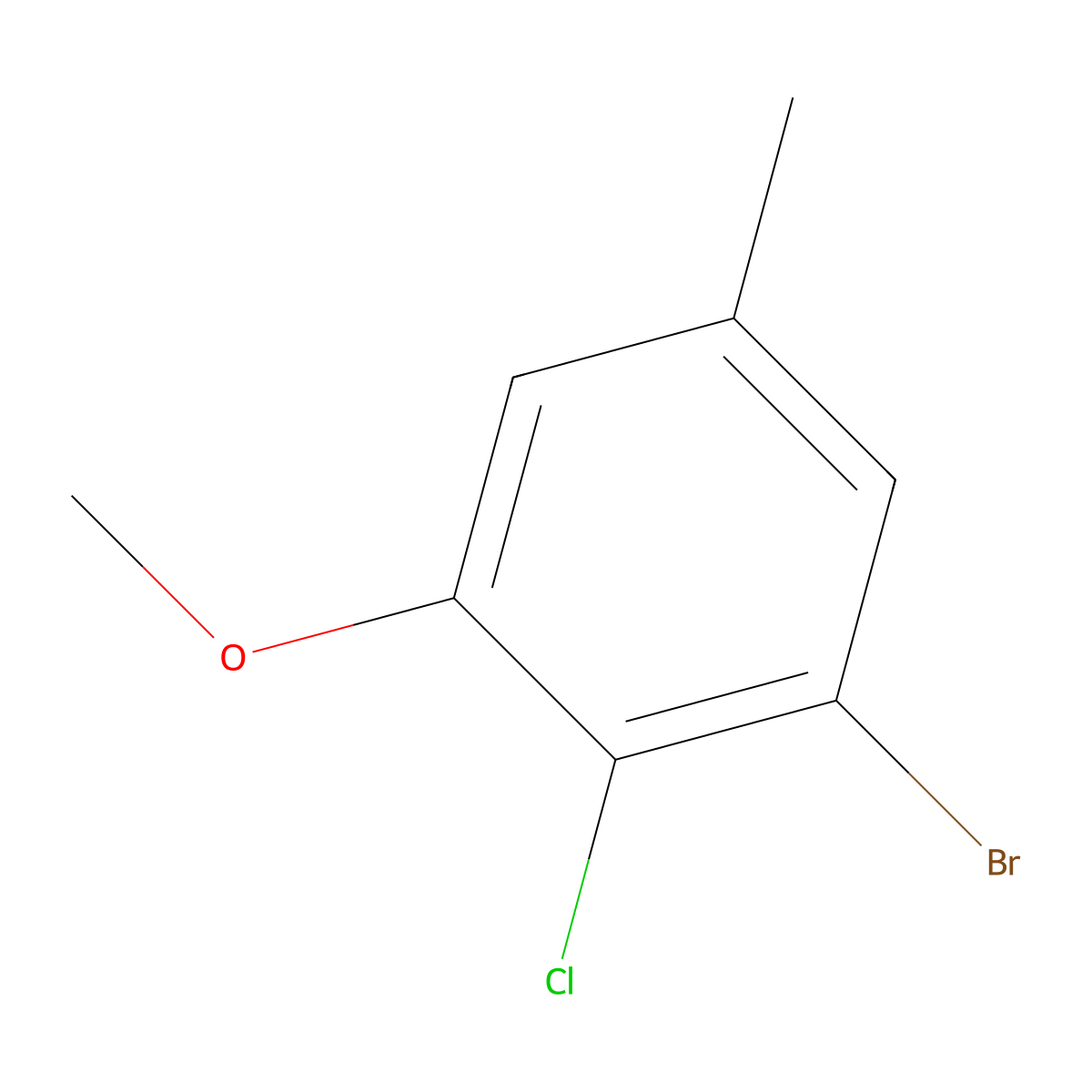 1-Bromo-2-chloro-3-methoxy-5-methylbenzene molecular structure, CAS 1208075-75-5