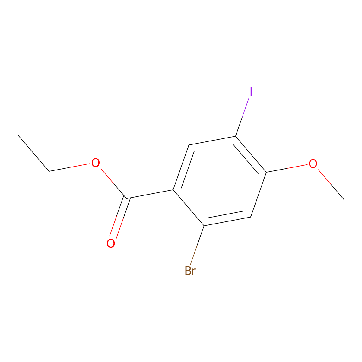 Ethyl 2-Bromo-5-iodo-4-methoxybenzoate molecular structure, CAS 1208075-93-7