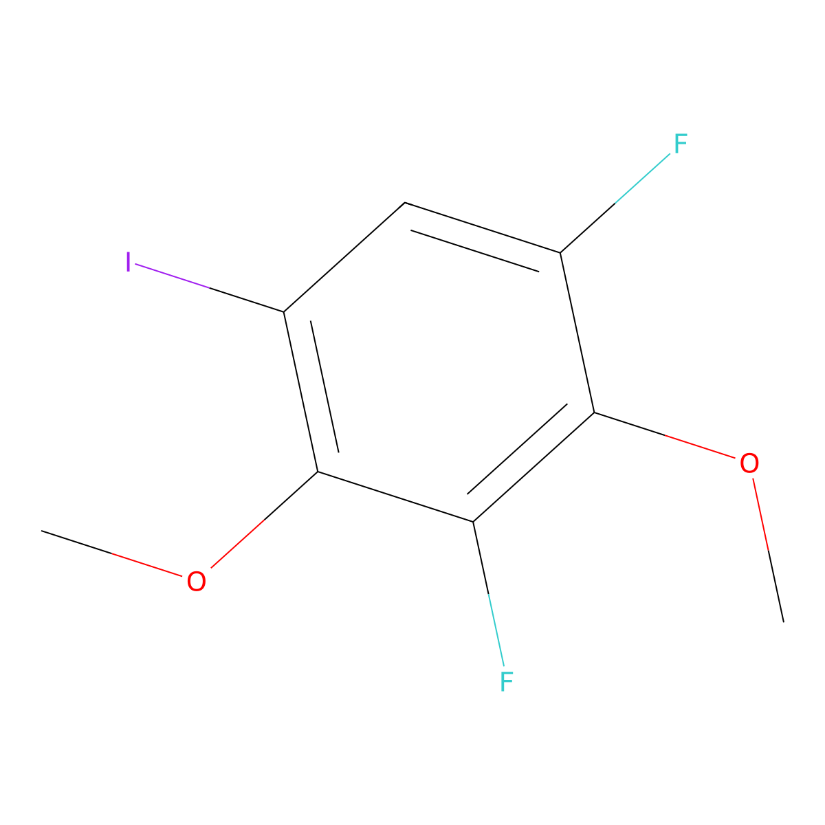 3,5-Difluoro-2,4-dimethoxyiodobenzene molecular structure, CAS 1208075-96-0