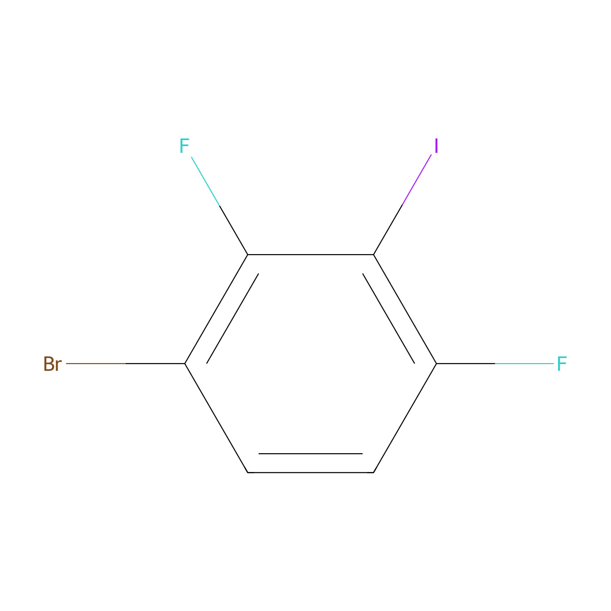 1-Bromo-2,4-difluoro-3-iodobenzene molecular structure, CAS 1208075-99-3