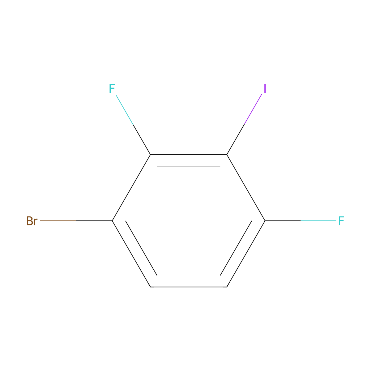1-Bromo-2,4-difluoro-3-iodobenzene molecular structure, CAS 1208075-99-3