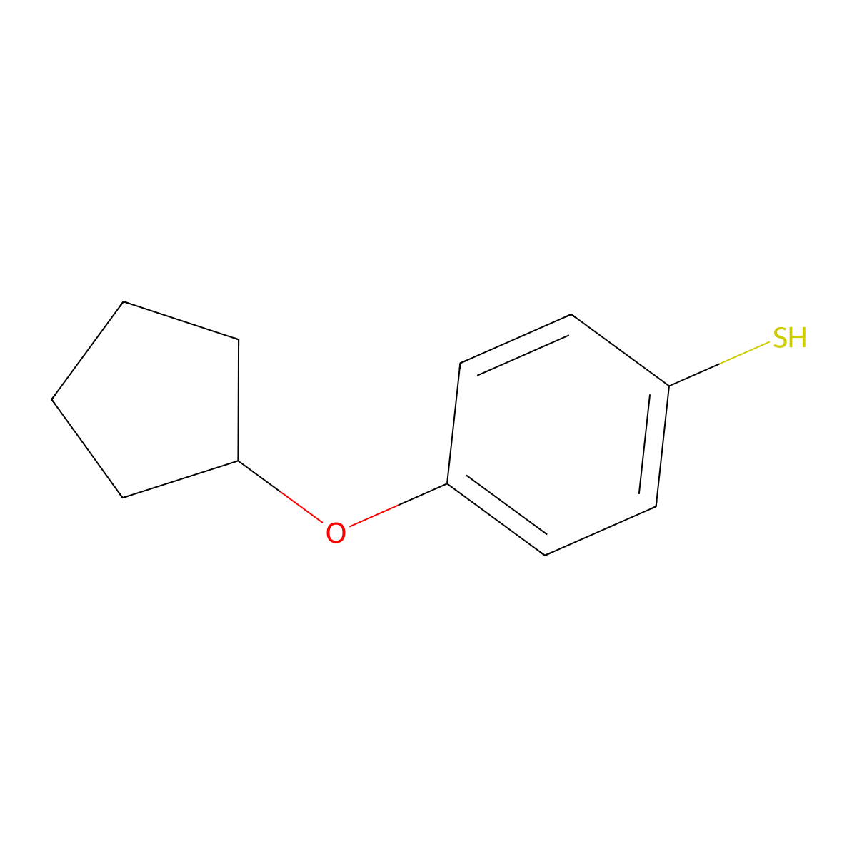 4-(Cyclopentyloxy)benzenethiol molecular structure, CAS 1208076-01-0